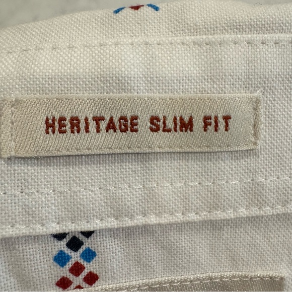 Penguin Heritage Slim Fit Men's XXL Short Sleeve Dress Shirt Geometric Print - Picture 6 of 9